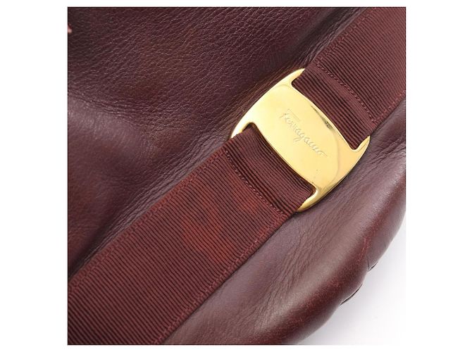 Borsa a Spalla Vara Ribbon di Salvatore Ferragamo Bordò - vista 9