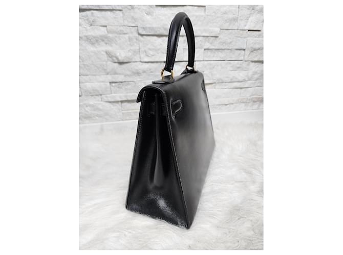 Hermès Kelly 28 in pelle box nera Nocciola - vista 5