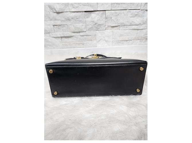 Hermès Kelly 28 in pelle box nera Nocciola - vista 7
