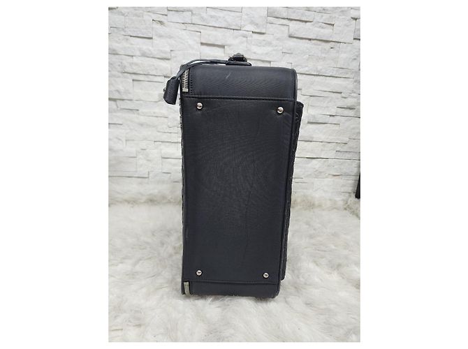 Trendy CC Mala Chanel de nylon acolchoado preto com 2 rodas CC - vista 5