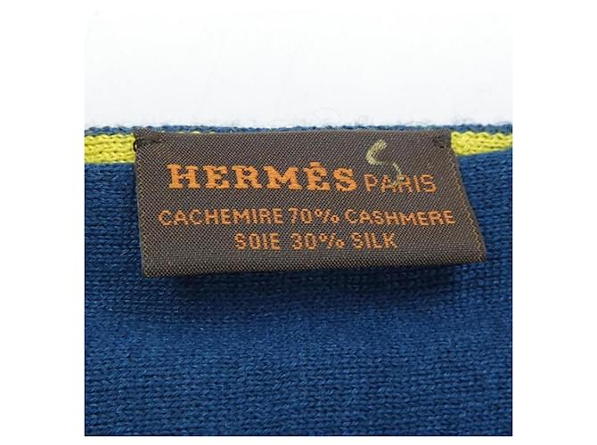 Stola in seta e cashmere verde Hermès - vista 3
