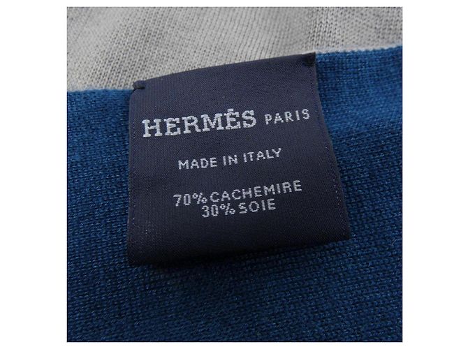 Hermès Schal in Blau und Grau Braun - Ansicht 3