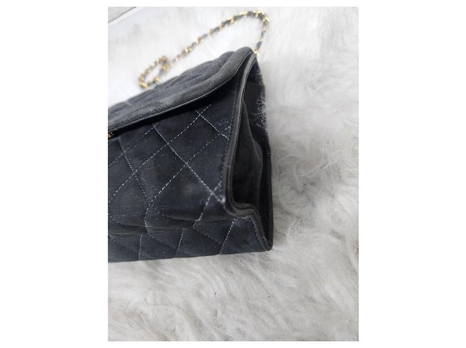 Gabrielle Magnífico saco Chanel com aba em camurça cinza acolchoada com pompom Cinza antracite - vista 10