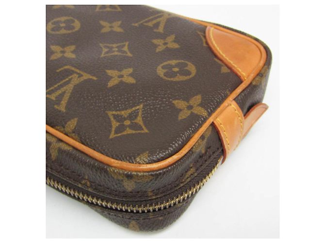 Borsa Clutch Louis Vuitton Monogram Marly Dragonne PM Marrone - vista 4