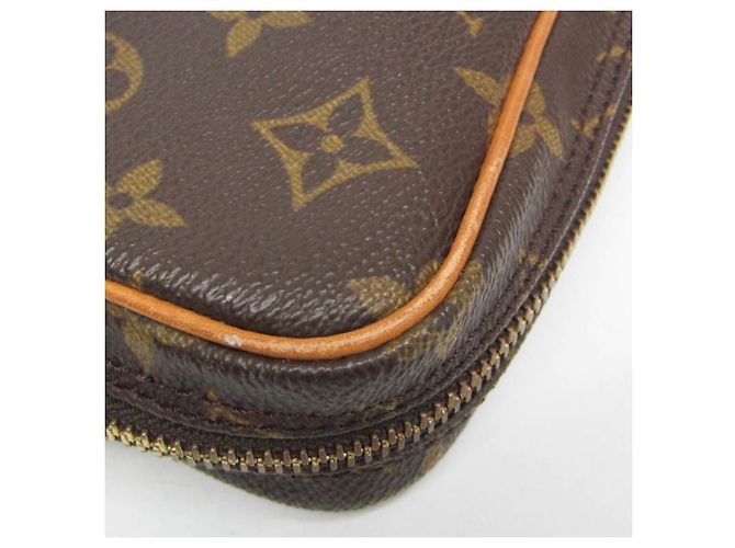 Borsa Clutch Louis Vuitton Monogram Marly Dragonne PM Marrone - vista 7
