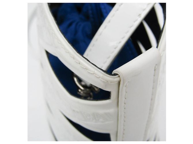 Borsa Balenciaga Neo Basket 630708 in blu e bianco - vista 10