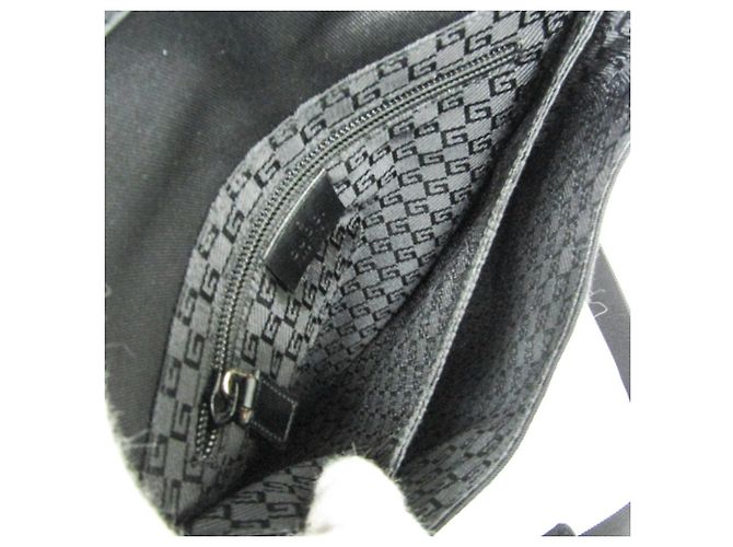 Borsa a spalla in nylon e pelle da donna Gucci 019 0424 Nero - vista 4