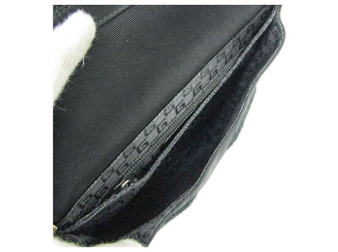 Borsa a spalla in nylon e pelle da donna Gucci 019 0424 Nero - vista 5
