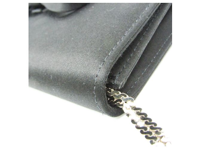 Pochette a spalla con catena in nastro Valentino Garavani Nero - vista 12