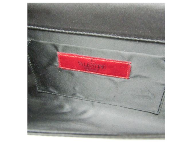 Pochette a spalla con catena in nastro Valentino Garavani Nero - vista 14