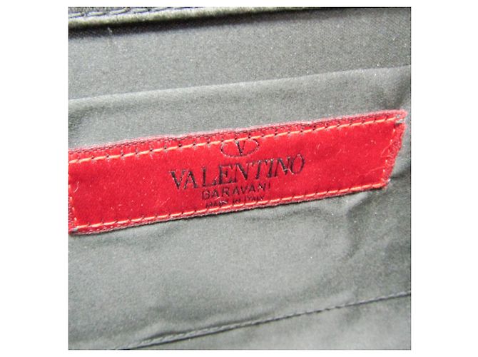Pochette a spalla con catena in nastro Valentino Garavani Nero - vista 15