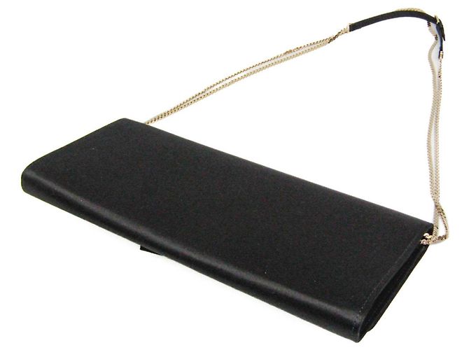 Pochette a spalla con catena in nastro Valentino Garavani Nero - vista 2