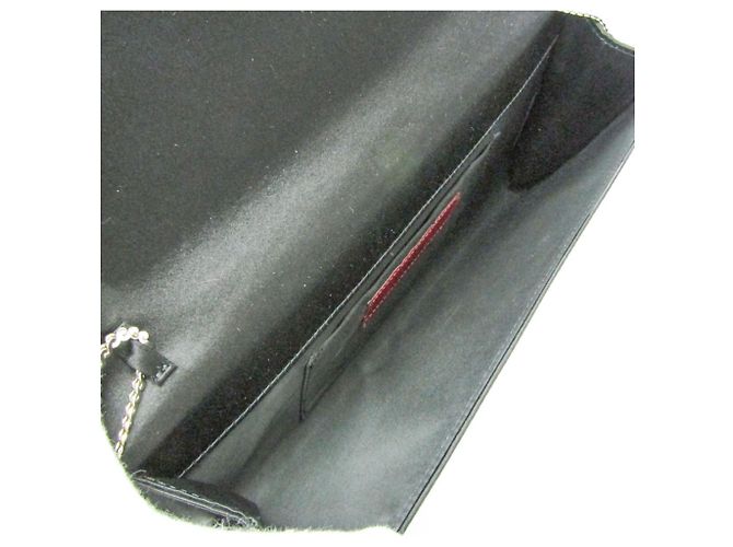 Pochette a spalla con catena in nastro Valentino Garavani Nero - vista 3