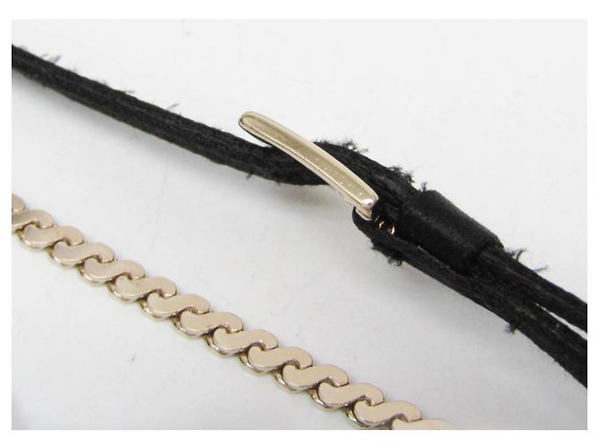 Pochette a spalla con catena in nastro Valentino Garavani Nero - vista 6