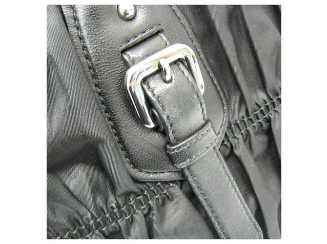 Prada Borsa in nylon TESSUTO Gather da donna, borsa a spalla - Nero - vista 10