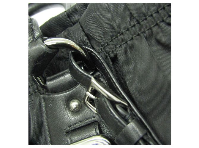 Prada Borsa in nylon TESSUTO Gather da donna, borsa a spalla - Nero - vista 12