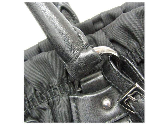 Prada Borsa in nylon TESSUTO Gather da donna, borsa a spalla - Nero - vista 13