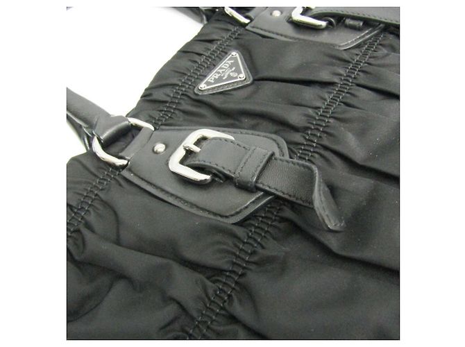 Prada Borsa in nylon TESSUTO Gather da donna, borsa a spalla - Nero - vista 7