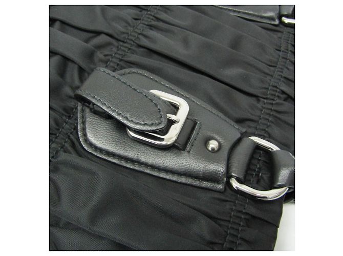 Prada Borsa in nylon TESSUTO Gather da donna, borsa a spalla - Nero - vista 8