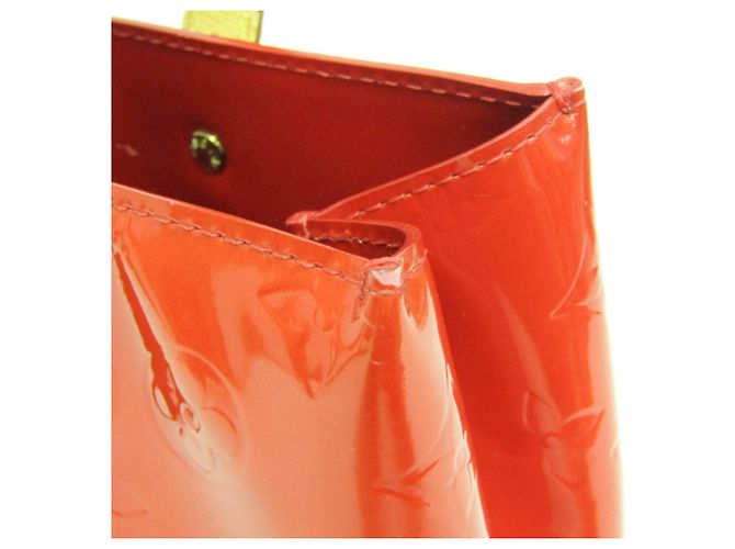 Borsa Louis Vuitton Monogram Vernis Reade PM in Rouge Rosso - vista 10