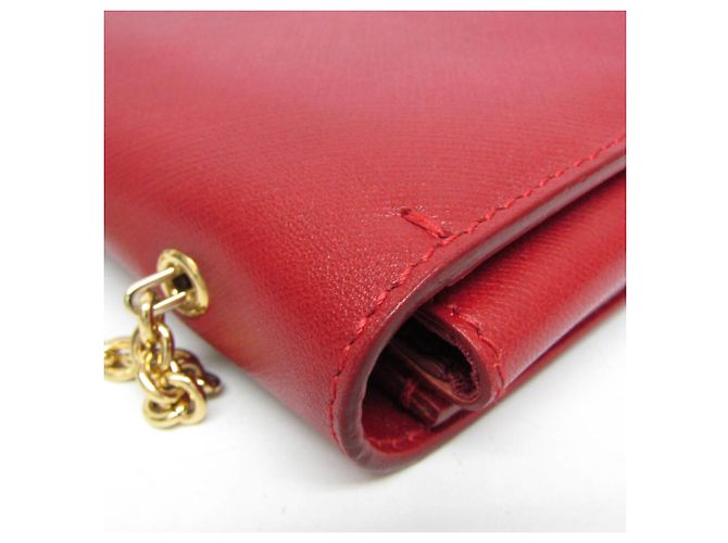 Borsa a Spalla Vara Chain di Salvatore Ferragamo Rosso - vista 7