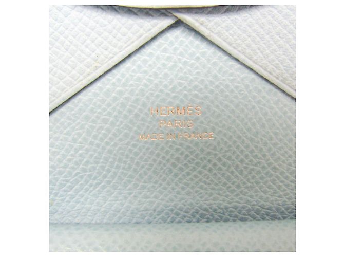 Tarjetero Calvi Duo en cuero Epsom de Hermès Azul claro - vista 10