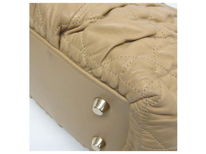 Borsa in pelle Gaufre da donna Christian Dior Beige - vista 5