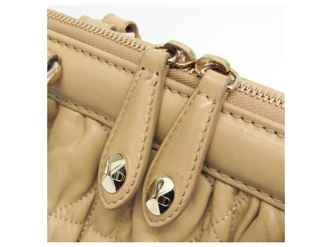 Borsa in pelle Gaufre da donna Christian Dior Beige - vista 9