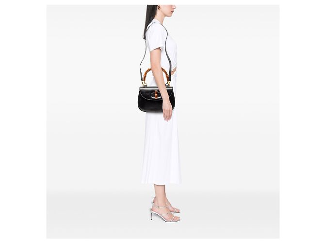 Gucci Nero Pelle di Vitello Bamboo Notte - vista 7