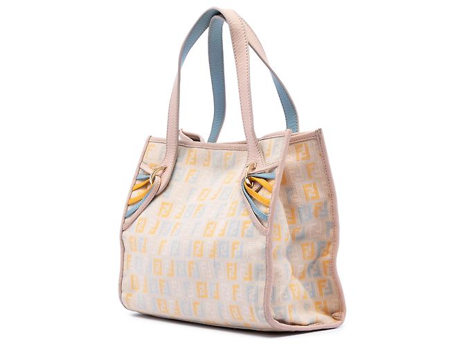 Fendi Tote Zucchino Multicolore Piccolo Marrone - vista 2