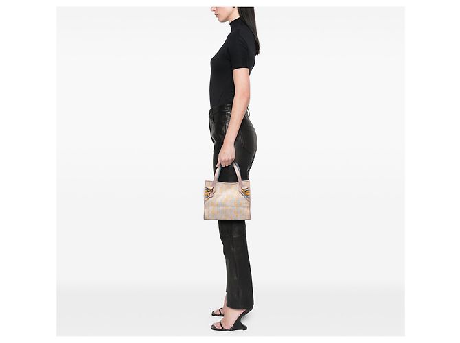 Fendi Tote Zucchino Multicolore Piccolo Marrone - vista 7