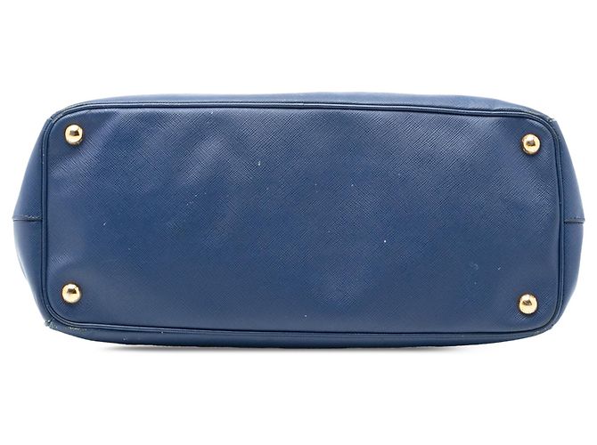 Prada Grande Tote Galleria Double Zip in Saffiano Lux Blu - vista 3