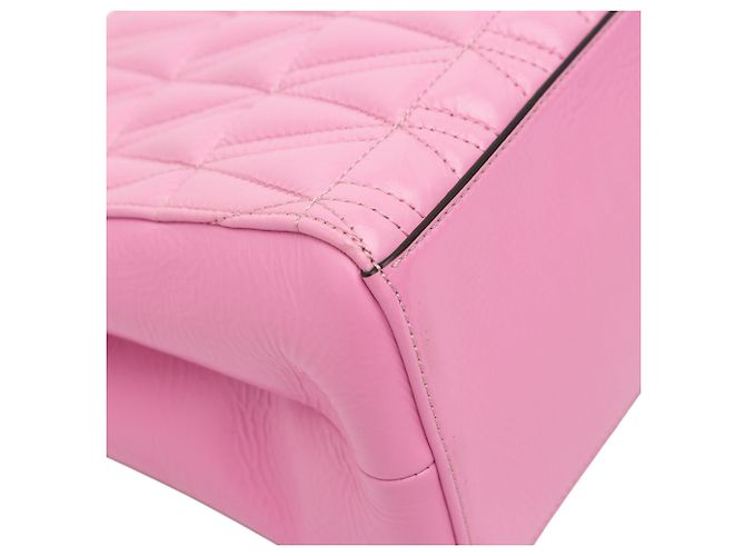 Borsa Virtus in pelle trapuntata rosa di Versace - vista 10