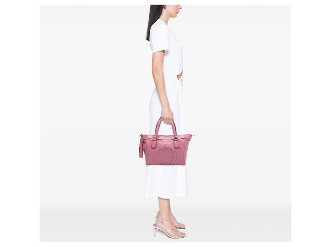 Kleine rosa Leder Soho Arbeits-Tote von Gucci Pink - Ansicht 7
