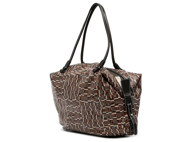 Salvatore Ferragamo Tote de lona recubierta Gancini marrón Ferragamo Castaño - vista 2