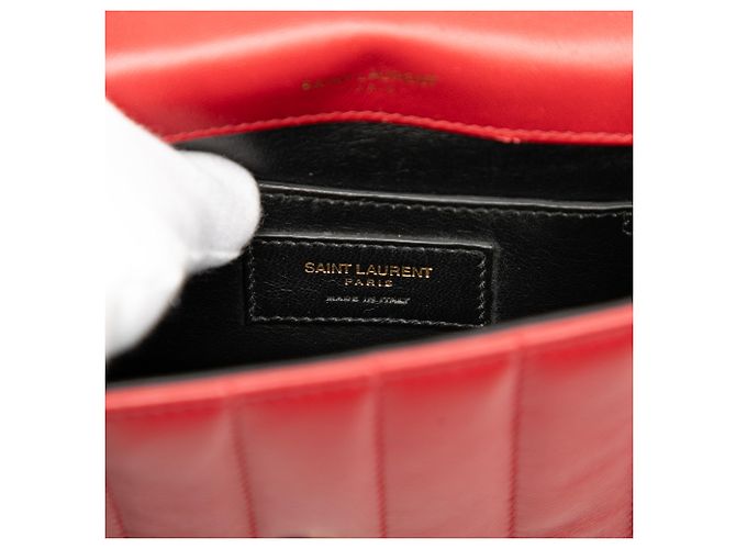Borsa a catena Vicky Monogram in agnello rosso Saint Laurent - vista 5
