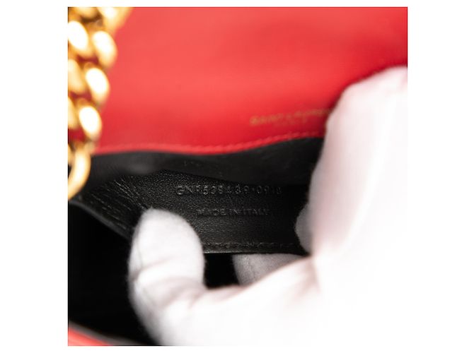 Borsa a catena Vicky Monogram in agnello rosso Saint Laurent - vista 6