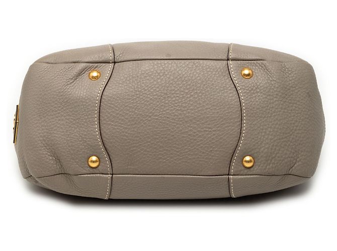 Prada Schultertasche aus grauem Vitello Daino Braun Anthrazitgrau - Ansicht 3