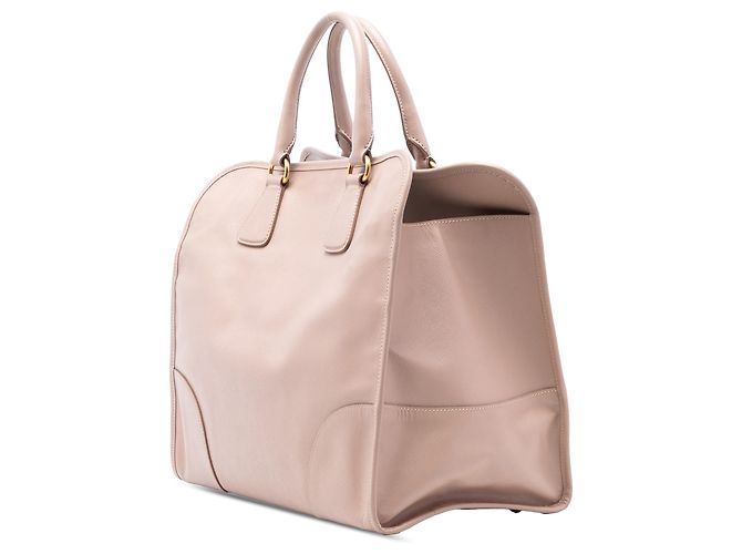 Borsa da shopping Prada in Saffiano Lux rosa - vista 2
