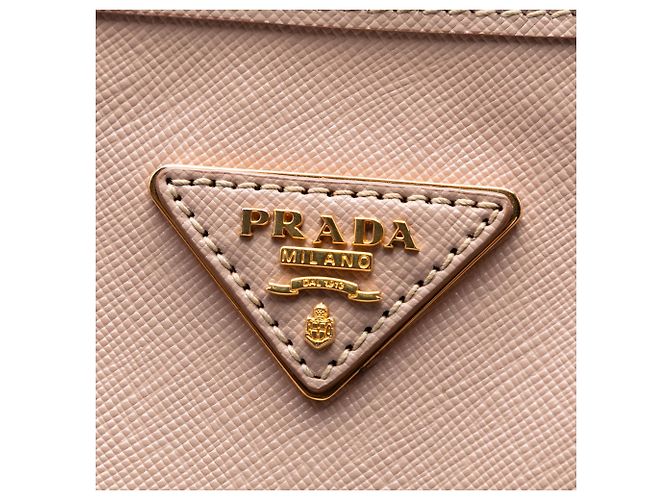 Borsa da shopping Prada in Saffiano Lux rosa - vista 5