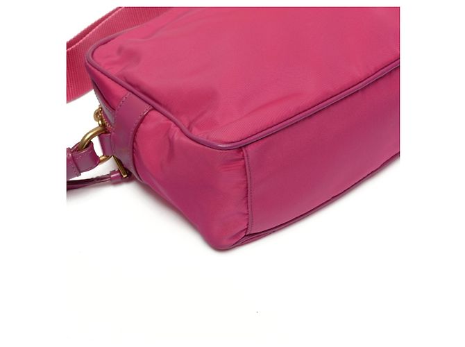 Borsa a spalla in nylon Prada rosa - vista 5