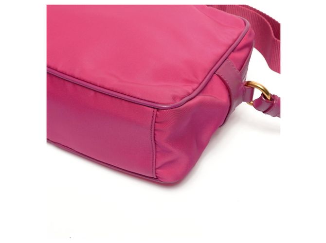 Borsa a spalla in nylon Prada rosa - vista 6