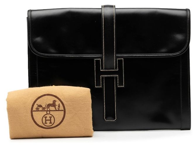 Borsa Clutch Jige GM di Hermès Nero - vista 7