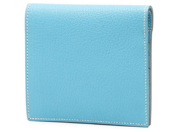 Billetera Bifold Evelyne de Hermès Azul Azul claro - vista 2