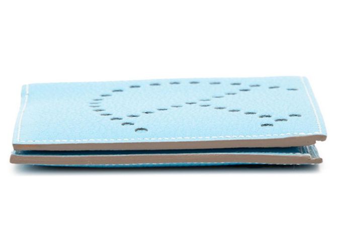 Billetera Bifold Evelyne de Hermès Azul Azul claro - vista 3