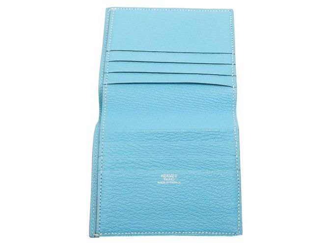 Billetera Bifold Evelyne de Hermès Azul Azul claro - vista 4