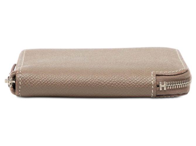 Billetera compacta/monedero Azap en seda Hermès Castaño Gris pardo - vista 3