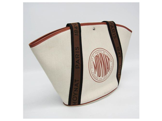 Moynat Damen Leder- und Canvas-Shopper Braun Beige - Ansicht 10