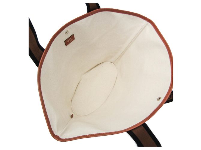 Moynat Damen Leder- und Canvas-Shopper Braun Beige - Ansicht 3