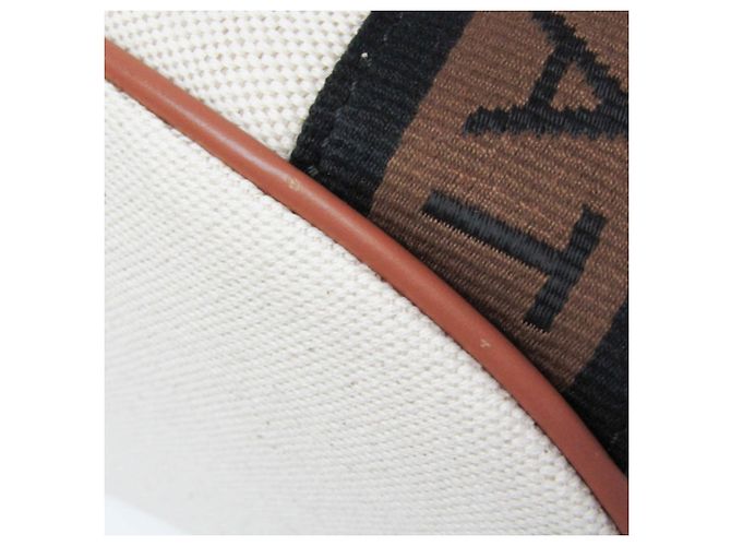 Moynat Damen Leder- und Canvas-Shopper Braun Beige - Ansicht 4